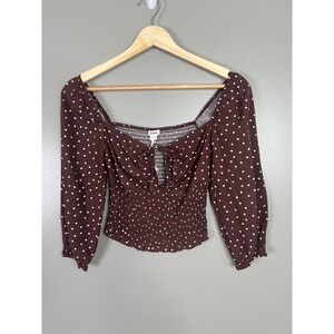 Garage Polk dot smocked top size xs‎ coquette lolita